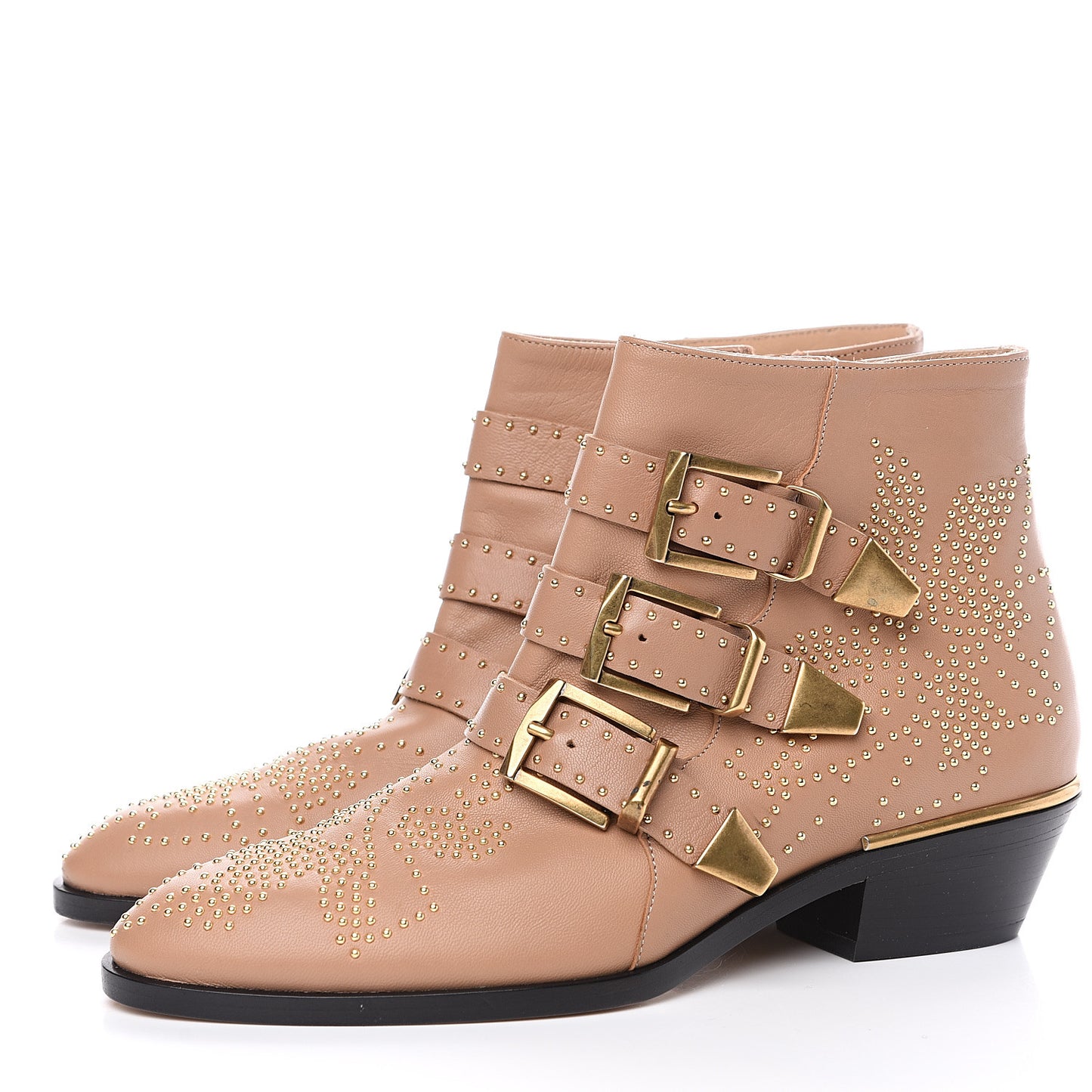 Nappa Sheepskin Studded Susanna Ankle Boots 35 Reef Shell