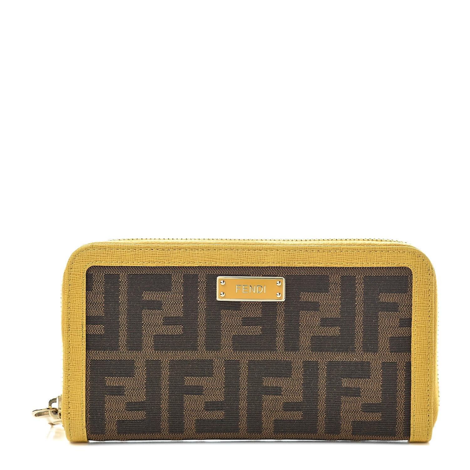 Fendi Zucca Zip Around Wallet Tobacco Yellow 1 of 14