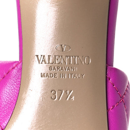 Valentino Garavani Nappa Quilted Roman Stud 65mm Slide Sandals 37.5 Radiant Orchid 9 of 9