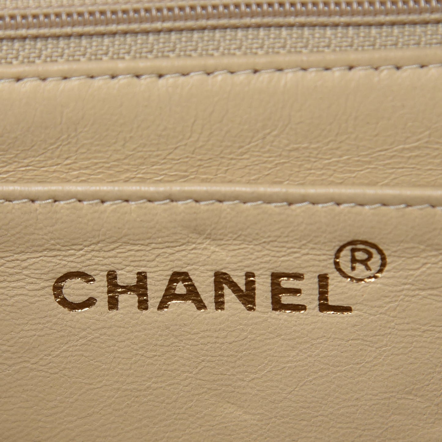 Lambskin Quilted Jumbo Single Flap Light Beige