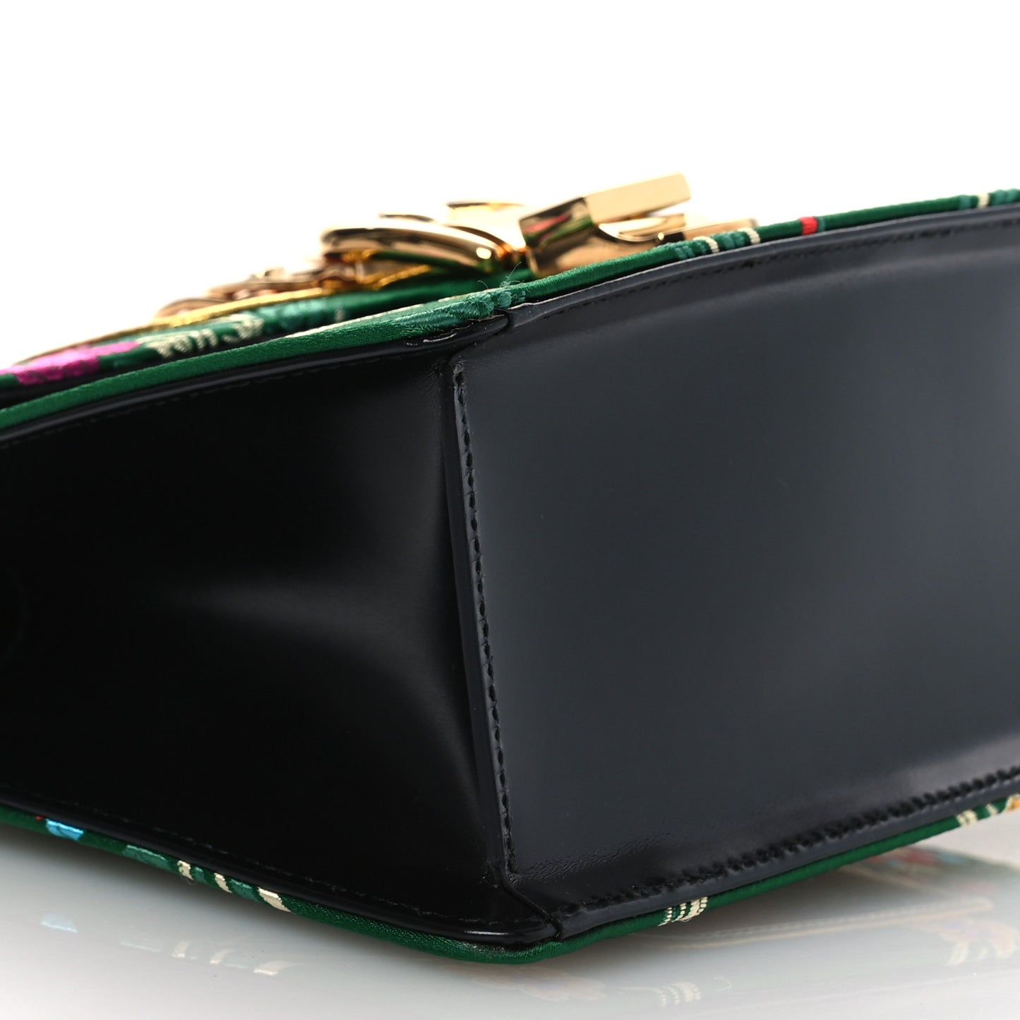 Jacquard Floral Mini Sylvie Top Handle Bag Green Multicolor Black