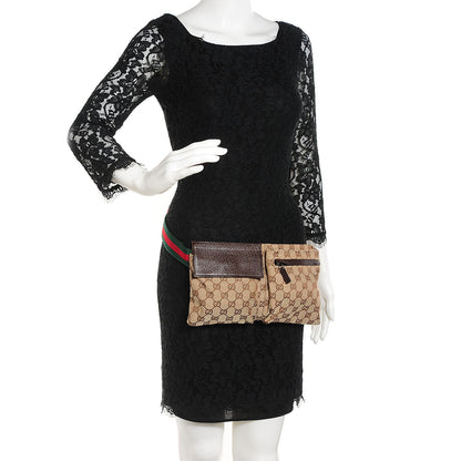 Gucci Monogram Web Belt Bag Dark Brown 2 of 7