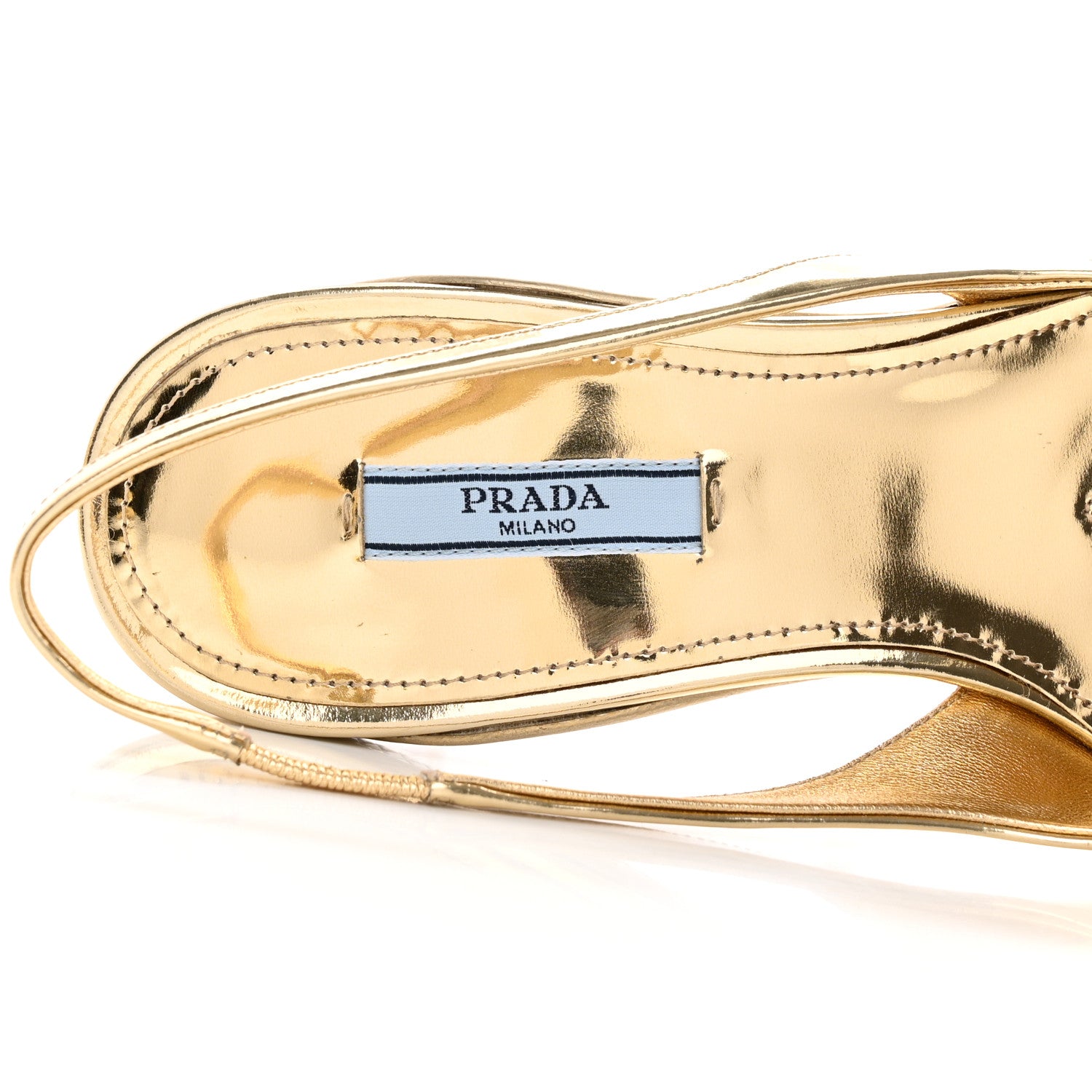 Prada Spazzolato Triangle Logo Pointed Toe 45mm Slingback Pumps 36 Platino 7 of 12