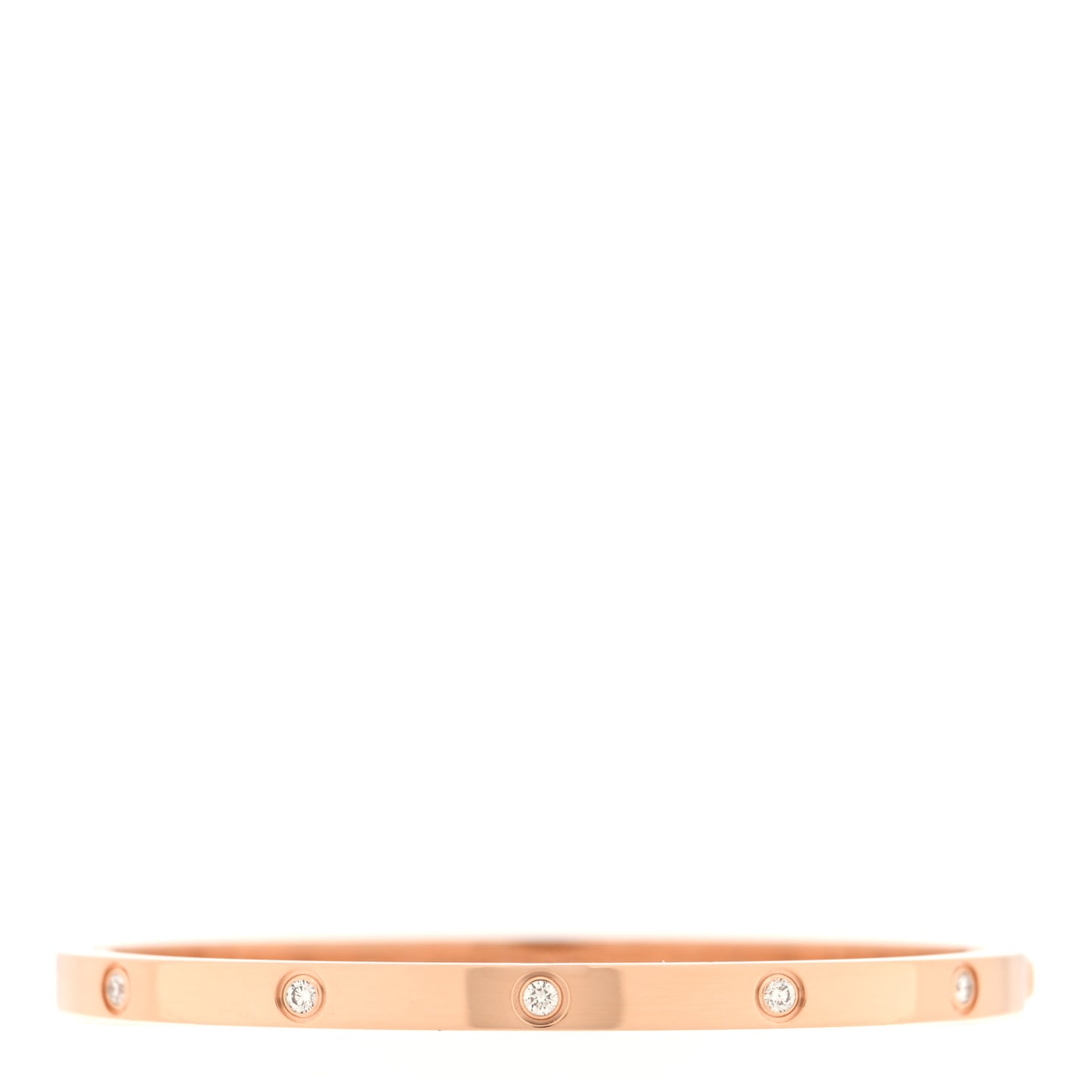 18K Pink Gold 10 Diamond Small LOVE Bracelet 15