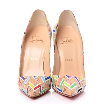 Christian Louboutin Cork Chevron Print So Kate 120 Pumps 35.5 Multicolor 2 of 14