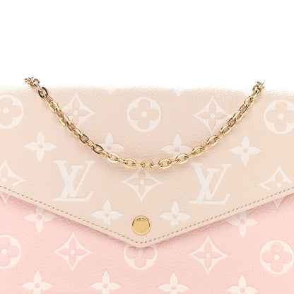 Louis Vuitton Empreinte Spring in the City Felicie Pochette Chain Wallet Pink Beige Yellow 8 of 12