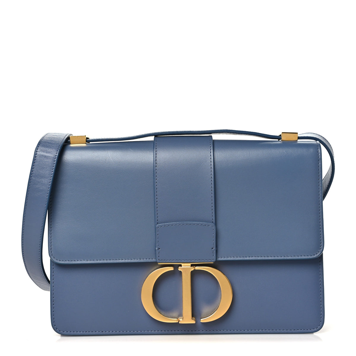 Smooth Calfskin 30 Montaigne Flap Bag Blue