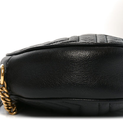 Gucci Azalea Calfskin Matelasse Heart Mini GG Marmont Round Shoulder Bag Black 9 of 10