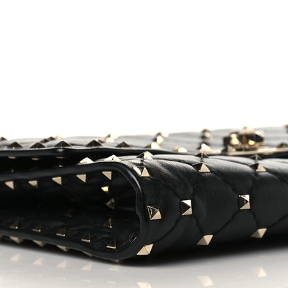 Valentino Garavani Lambskin Rockstud Spike Wallet on Chain Black 8 of 9