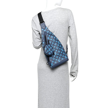 Louis Vuitton Monogram Shadow Duo Slingbag Navy River Blue 2 of 9