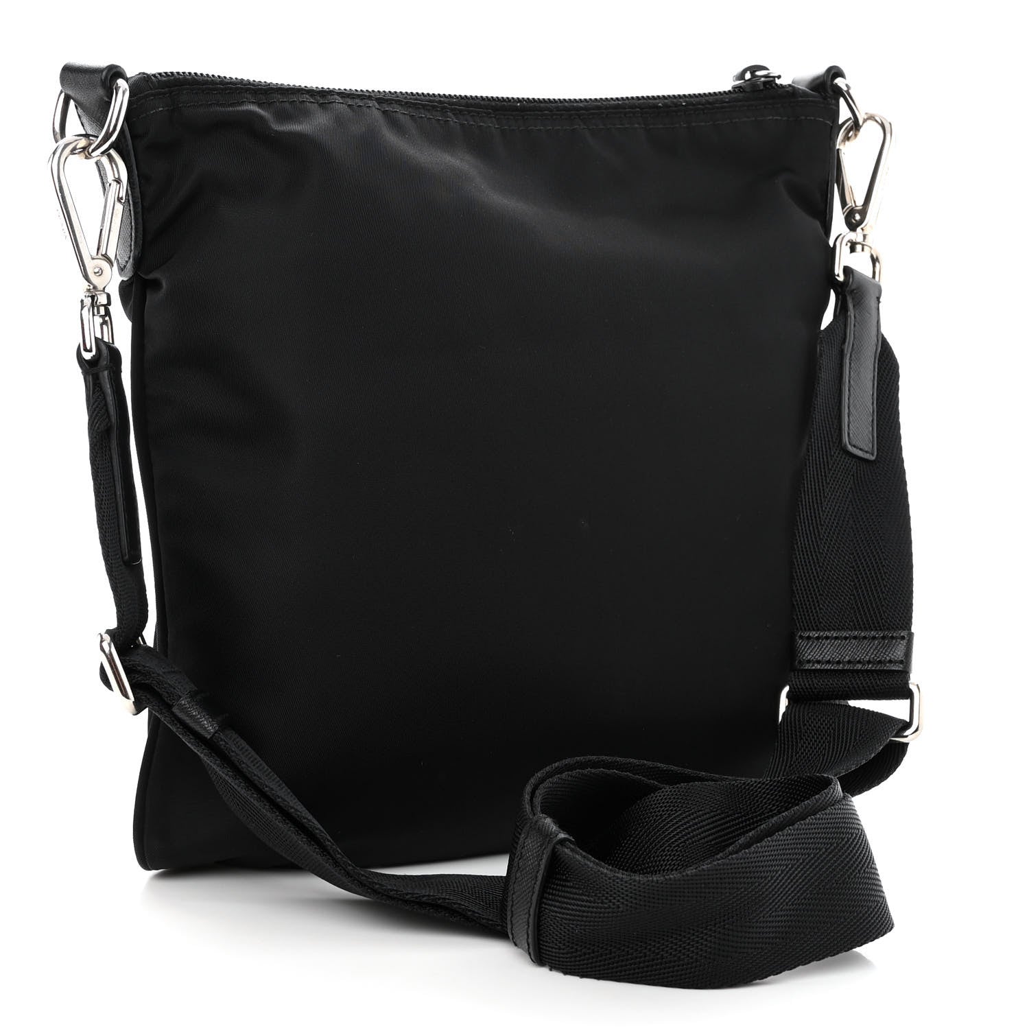 Prada Nylon Saffiano Flat Messenger Bag Black 2 of 9