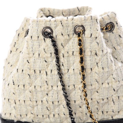 Chanel Tweed Calfskin Quilted Gabrielle Backpack Ivory 8 of 11