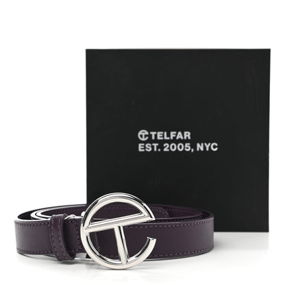 Telfar Vegan Leather Logo Belt M/L Eggplant 7 of 7