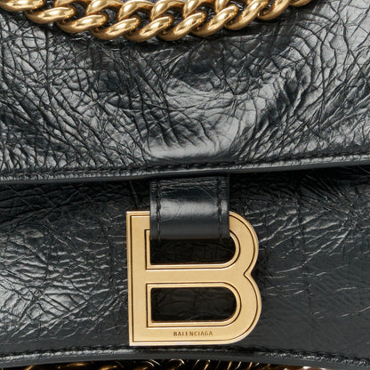 Balenciaga Crushed Calfskin Quilted Aged Gold Hardware Small Crush Chain Bag Black 8 of 10