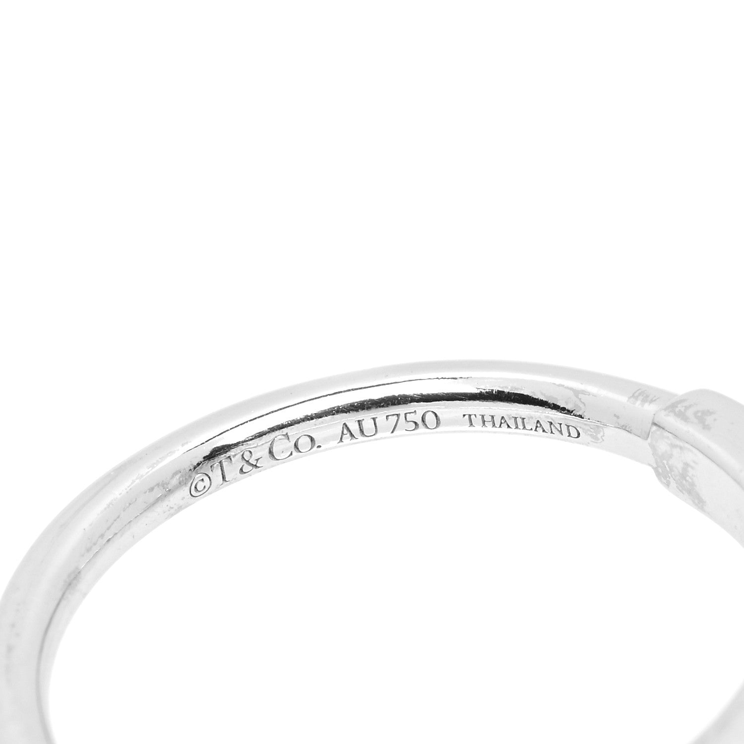 Tiffany 18K White Gold Diamond T Wire Ring 53 6.25 4 of 5