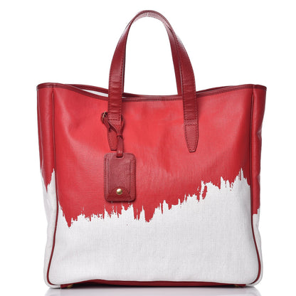 Saint Laurent Canvas Raspail Cascade Print Tote Red 1 of 12