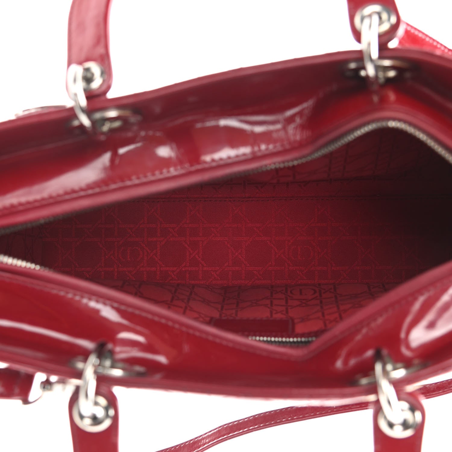 Christian Dior Patent Cannage Large Lady Dior Red 5 of 10
