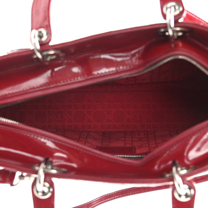 Christian Dior Patent Cannage Large Lady Dior Red 5 of 10