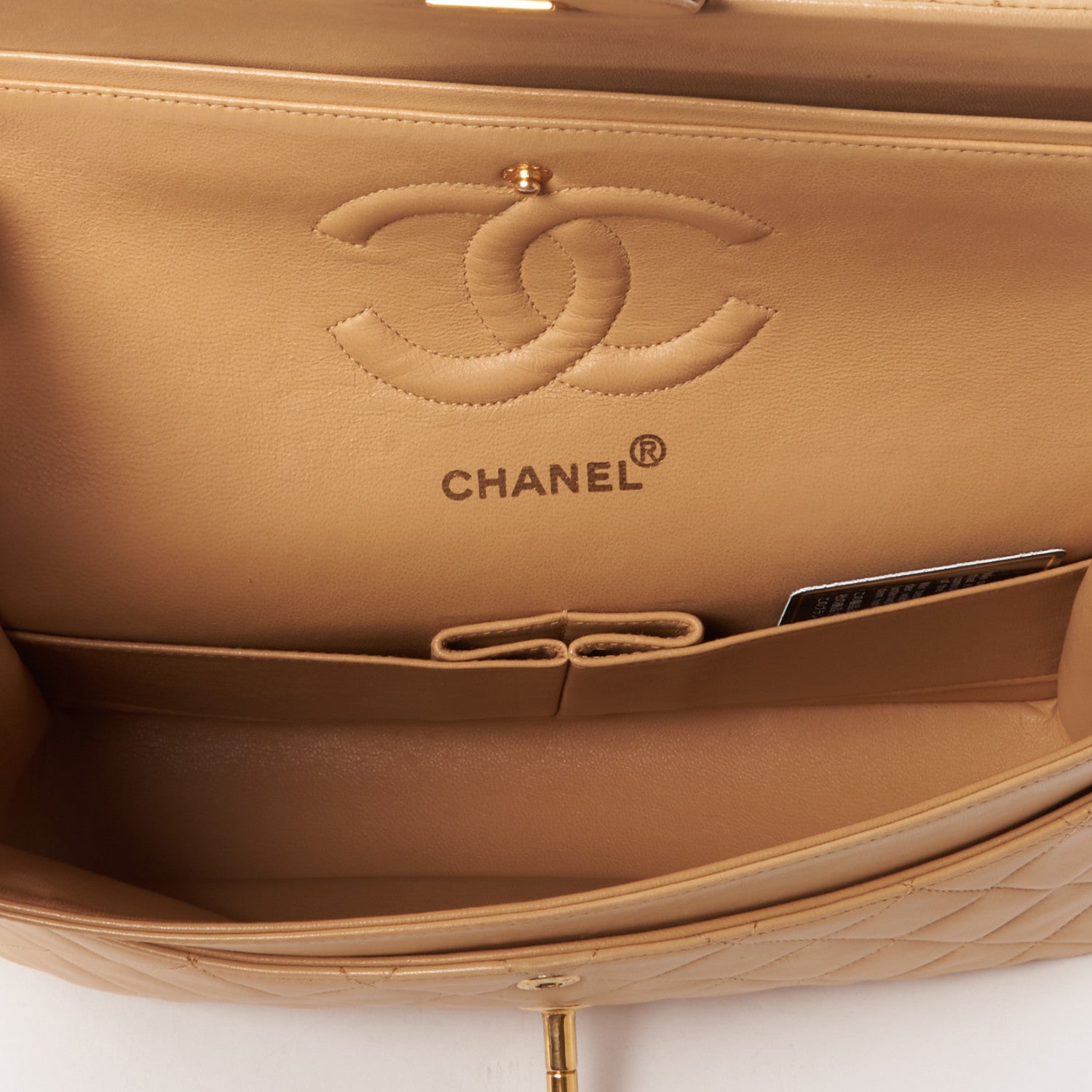 Chanel Lambskin Quilted Medium Double Flap Beige 7 of 11