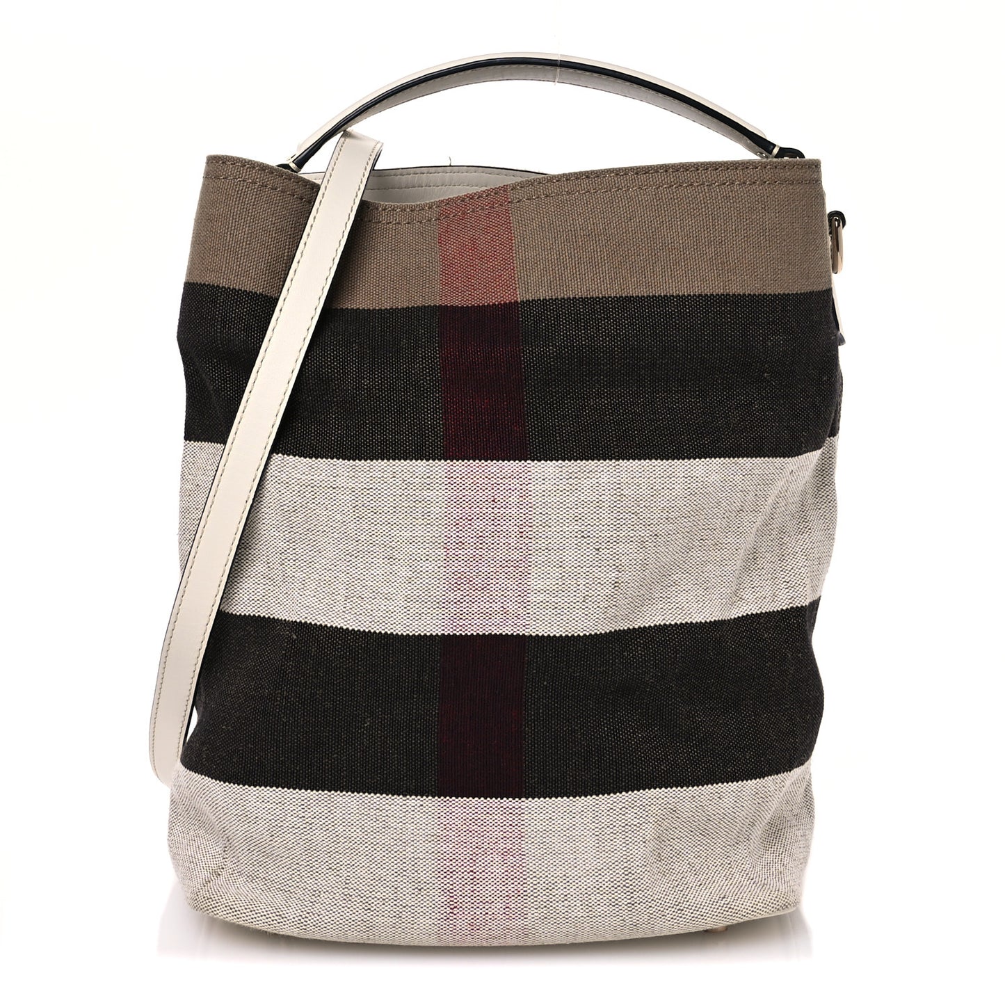 Canvas Mega Check Medium Susanna Hobo White