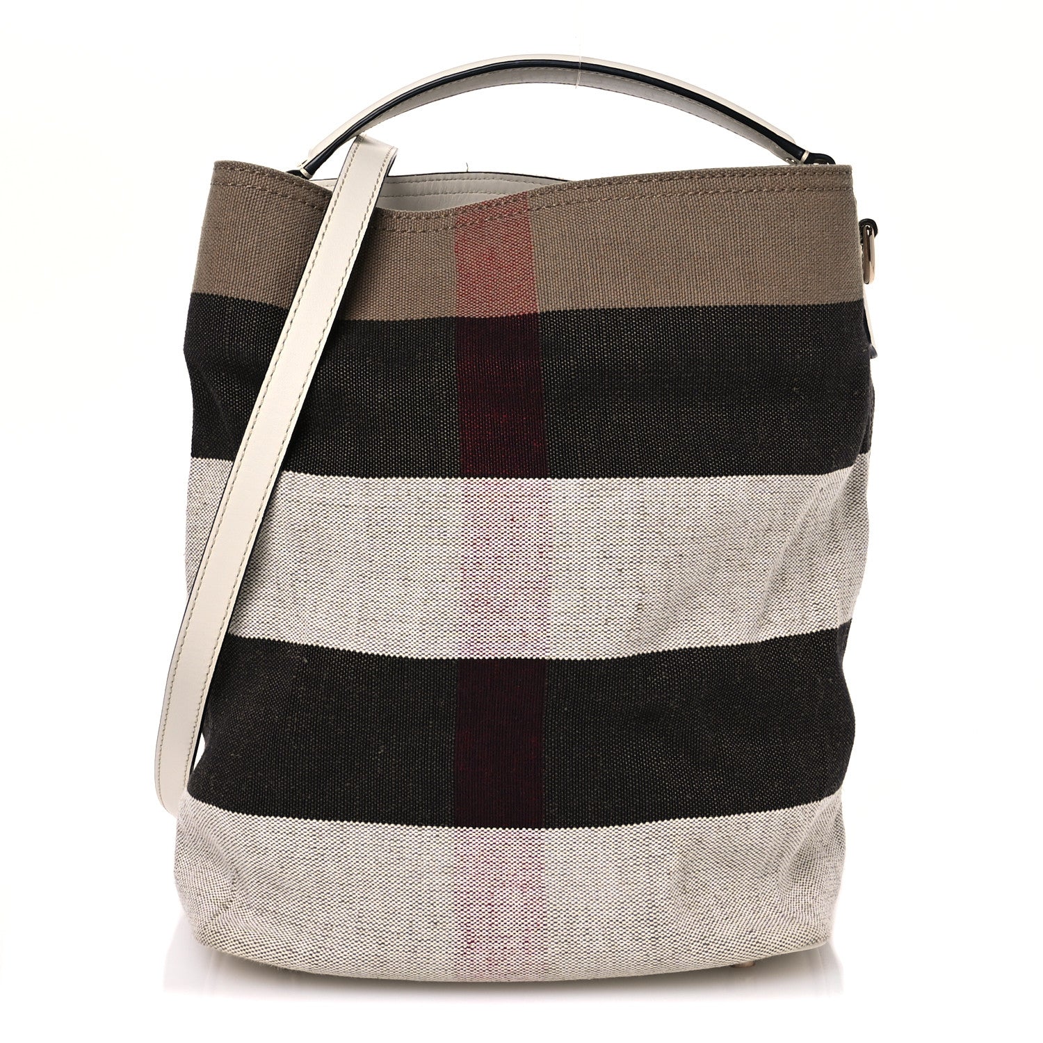 Burberry Canvas Mega Check Medium Susanna Hobo White 1 of 12