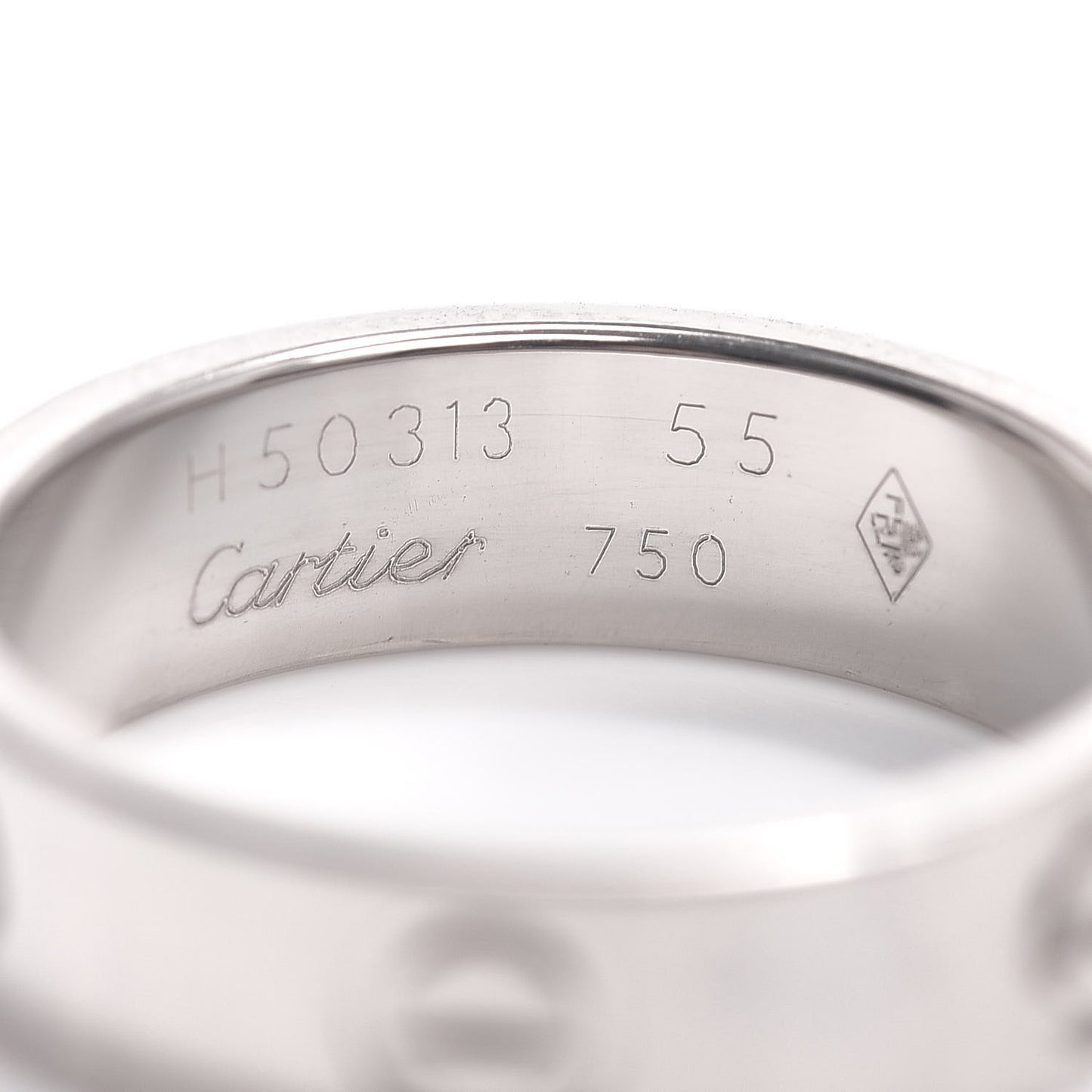 18K White Gold 5.5mm LOVE Ring 55 7.25