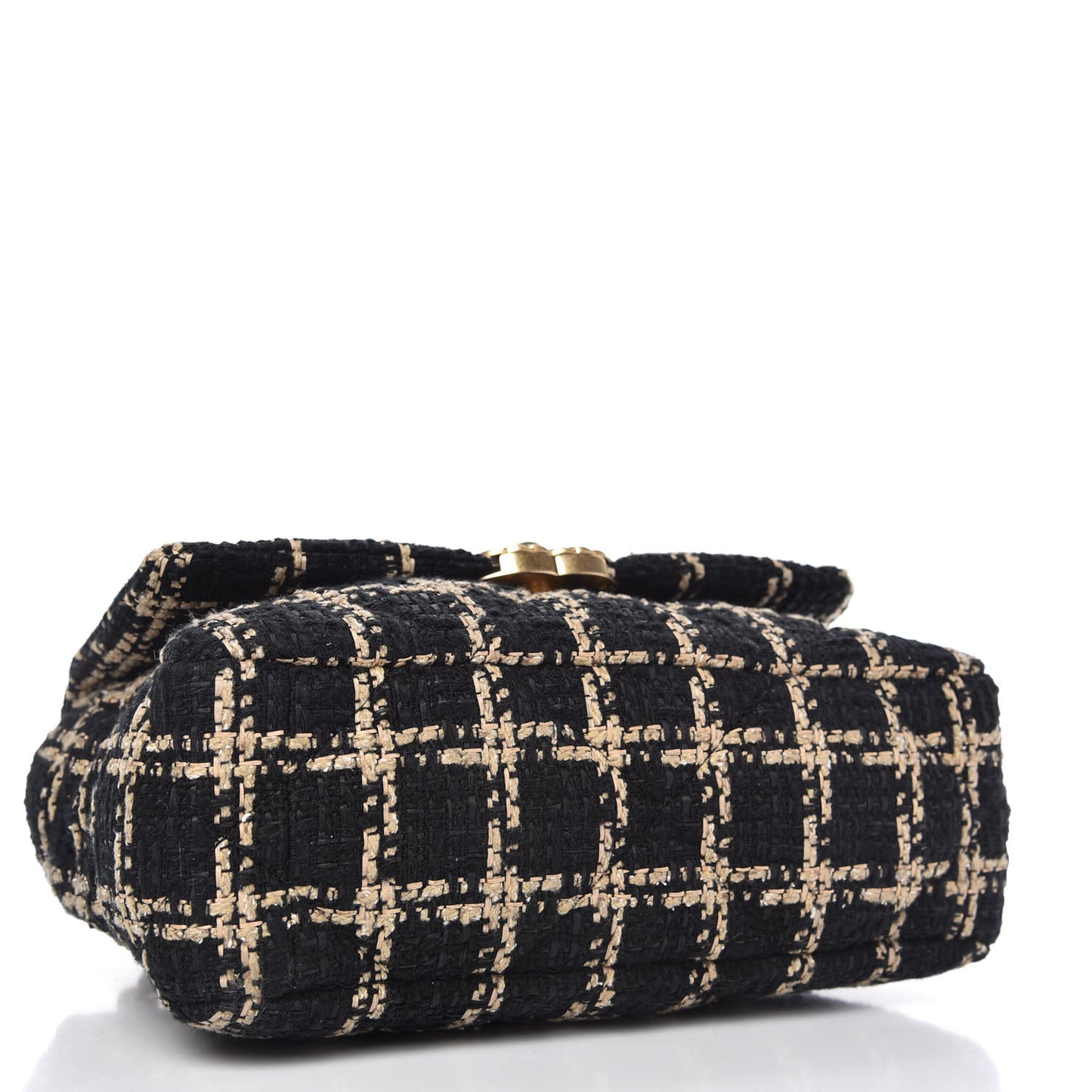 Tweed Quilted Medium Chanel 19 Flap Black Beige