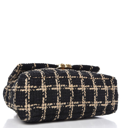 Chanel Tweed Quilted Medium Chanel 19 Flap Black Beige 4 of 10