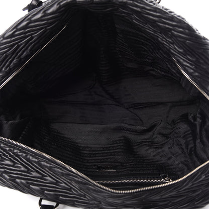 Prada Nappa Chevron Braided Bauletto Bag Black 5 of 9