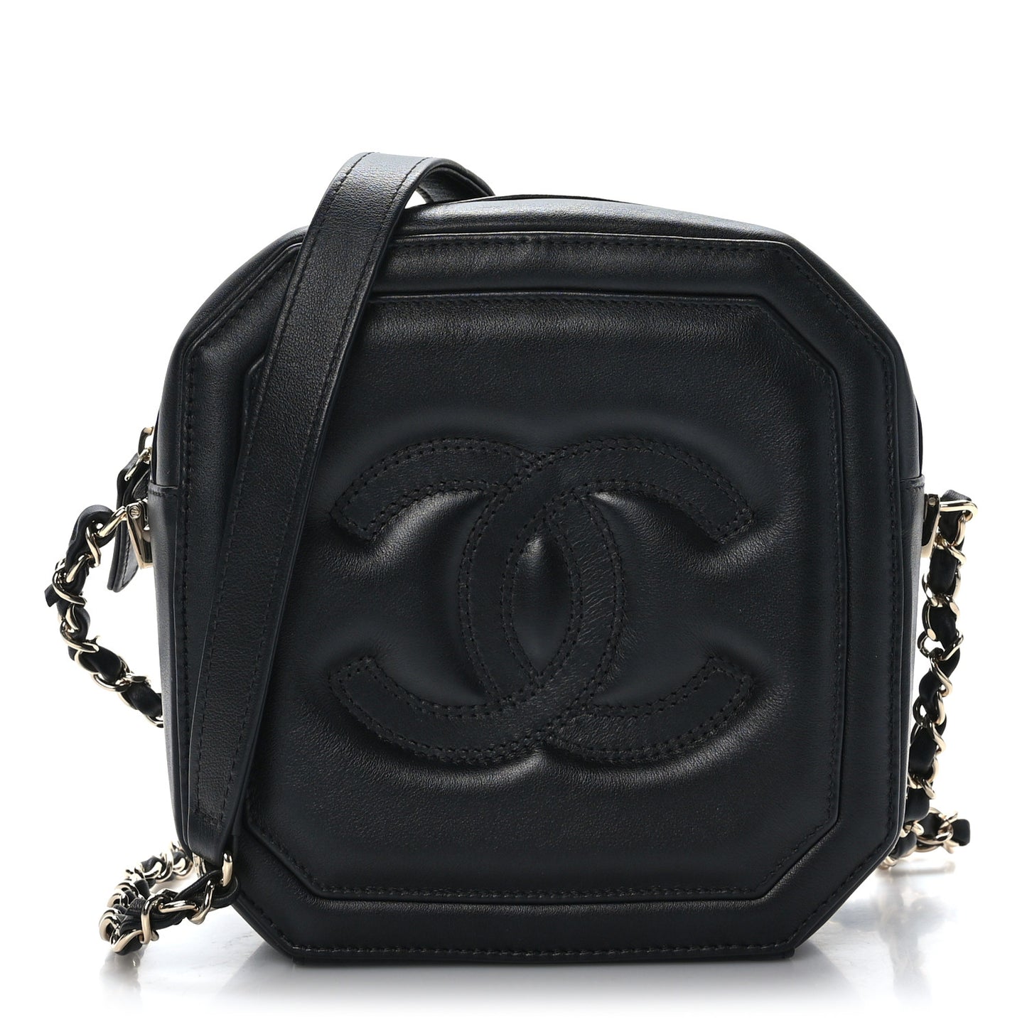 Lambskin CC Octagon Camera Case Black