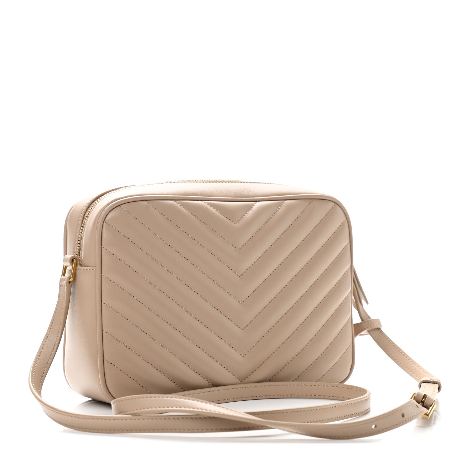 Saint Laurent Calfskin Matelasse Monogram Lou Camera Bag Dark Beige 3 of 10