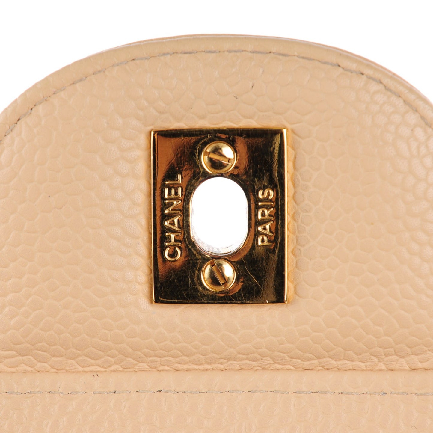 Caviar Quilted Jumbo Single Flap Beige Clair
