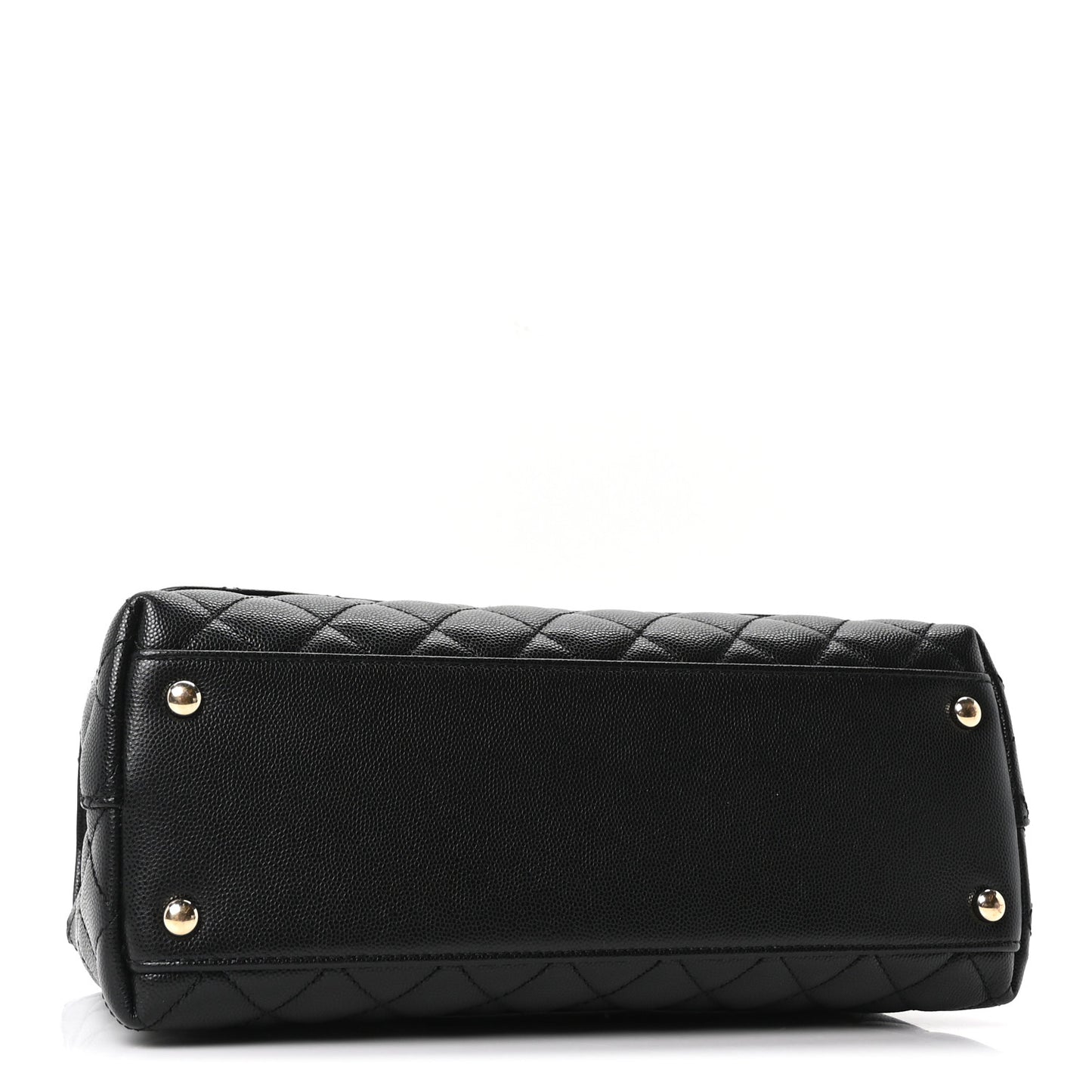 Caviar Quilted Small Coco Handle Flap Black