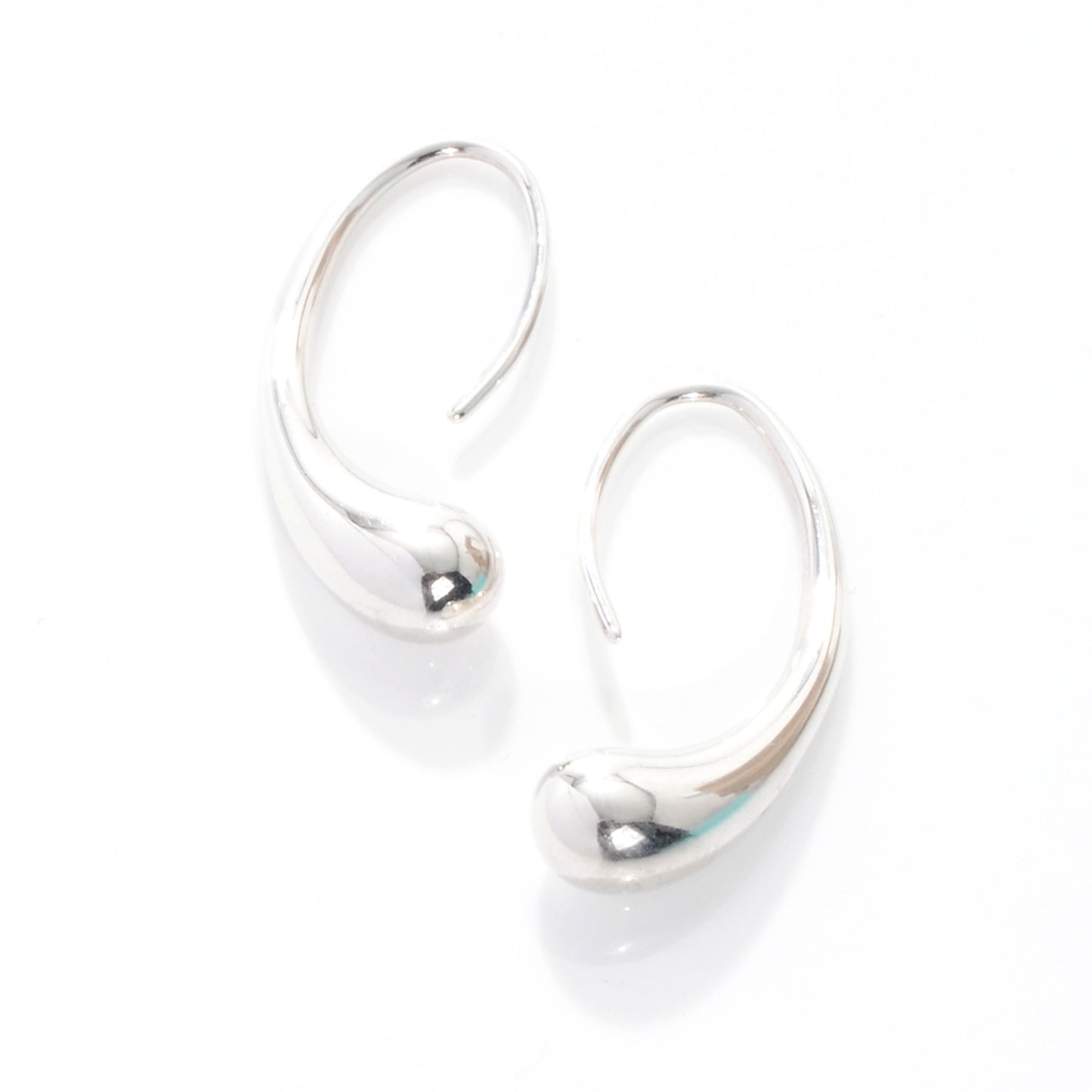 Sterling Silver Elsa Peretti Teardrop Hoop Earrings