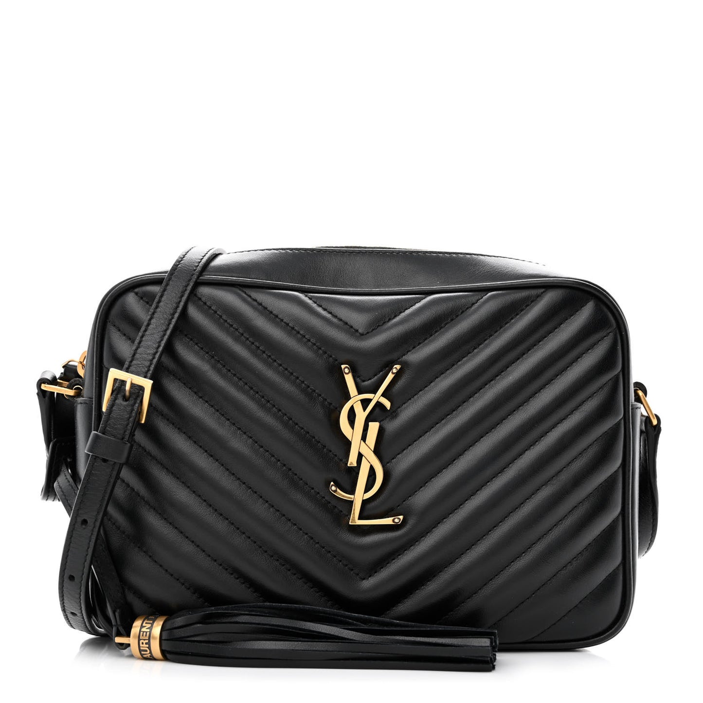 Calfskin Matelasse Monogram Lou Camera Bag Black