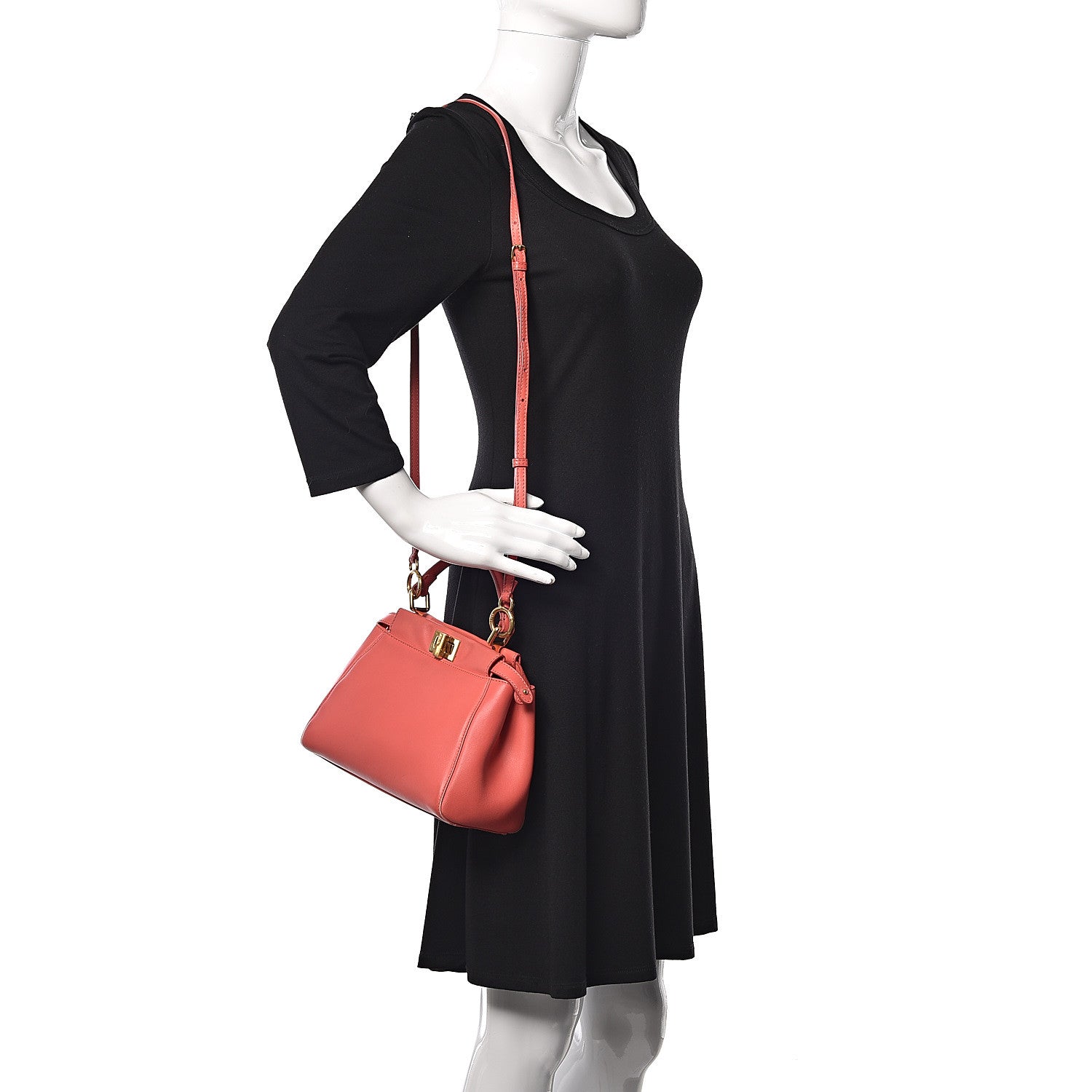 Fendi Nappa Mini Peekaboo Iconic Satchel Rosa Exstasy 2 of 15