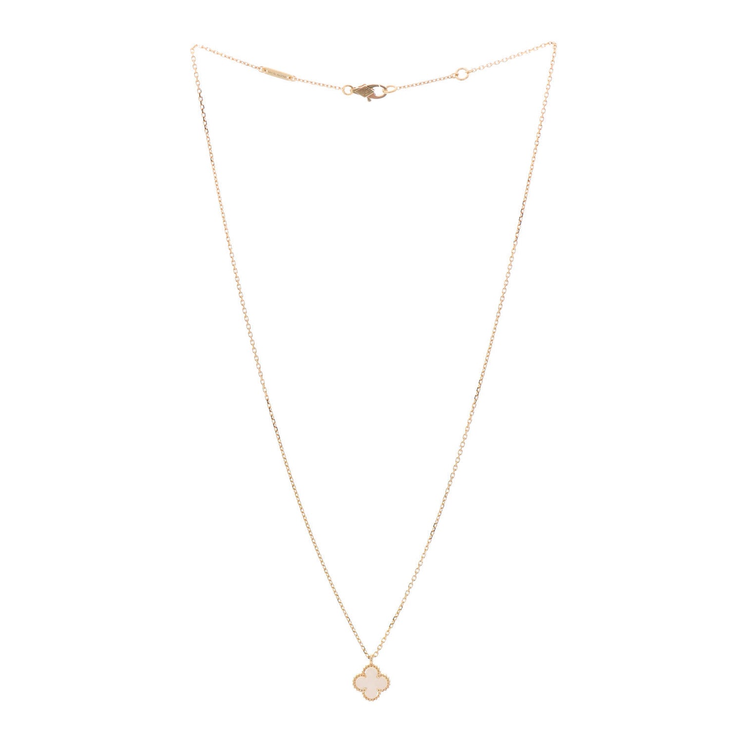 18K Yellow Gold Mother of Pearl Sweet Alhambra Pendant Necklace