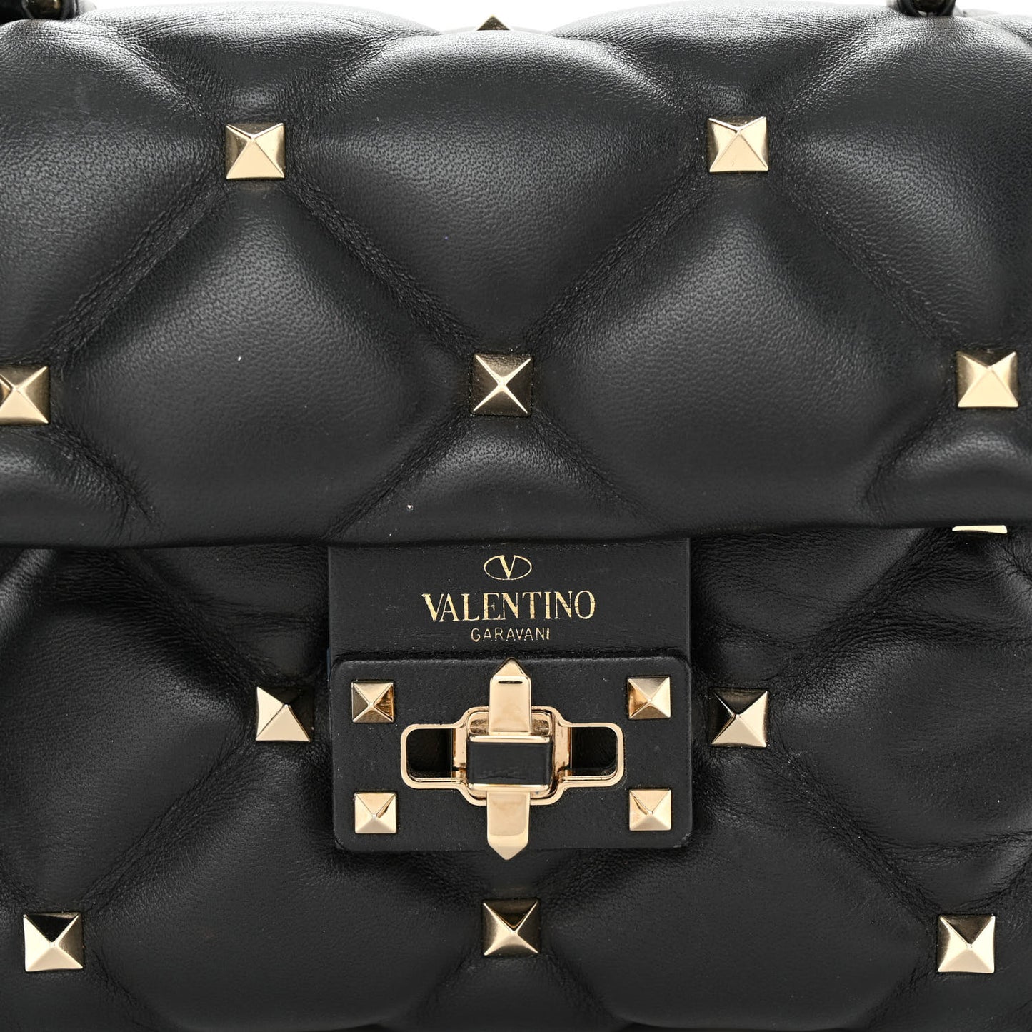 Nappa Mini Candystud Top Handle Bag Black