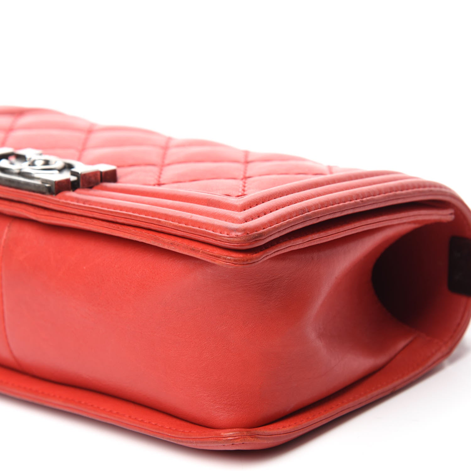 Chanel Calfskin Quilted Double Stitch Medium Boy Flap Red 7 of 20