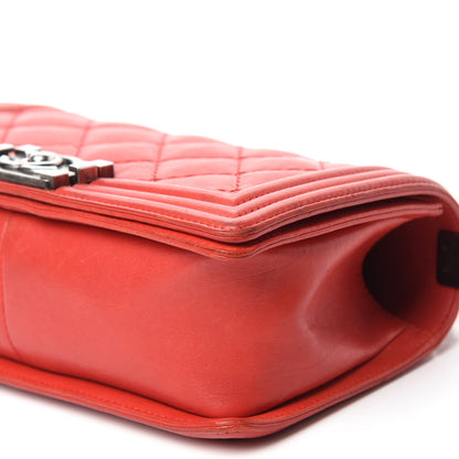 Chanel Calfskin Quilted Double Stitch Medium Boy Flap Red 7 of 20