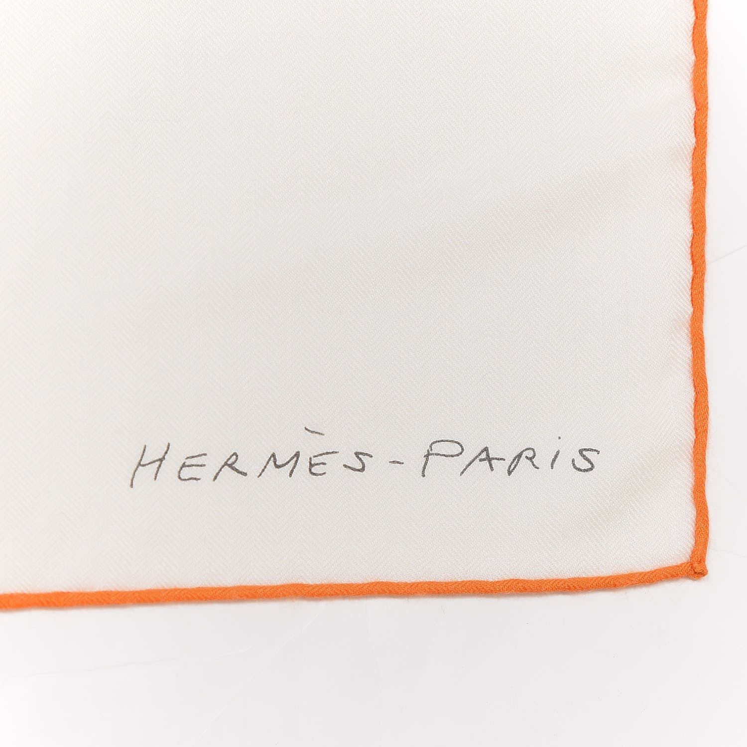 Hermes Cashmere Silk Une Rose Pour Alma Shawl 140 White Sepia Orange 2 of 4