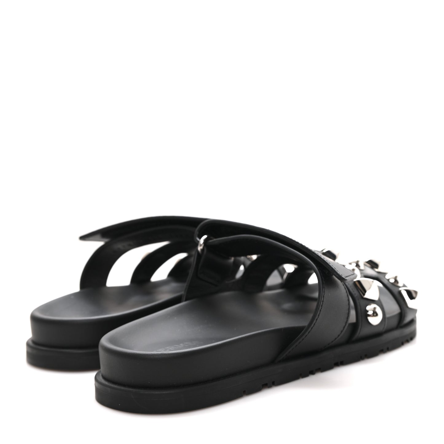 Calfskin Medor Studded Womens Chypre Sandals 38.5 Black