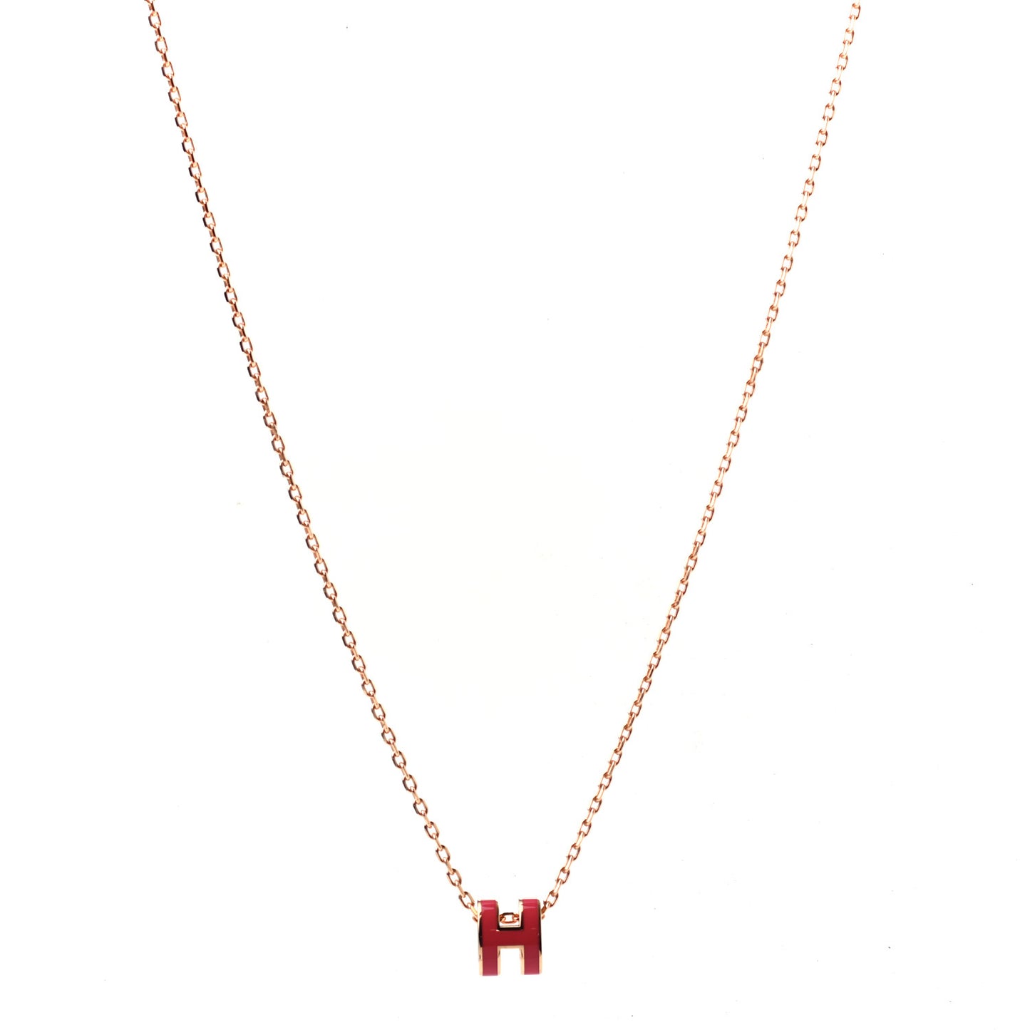 Lacquered Rose Gold Mini Pop H Pendant Necklace Rose Extreme