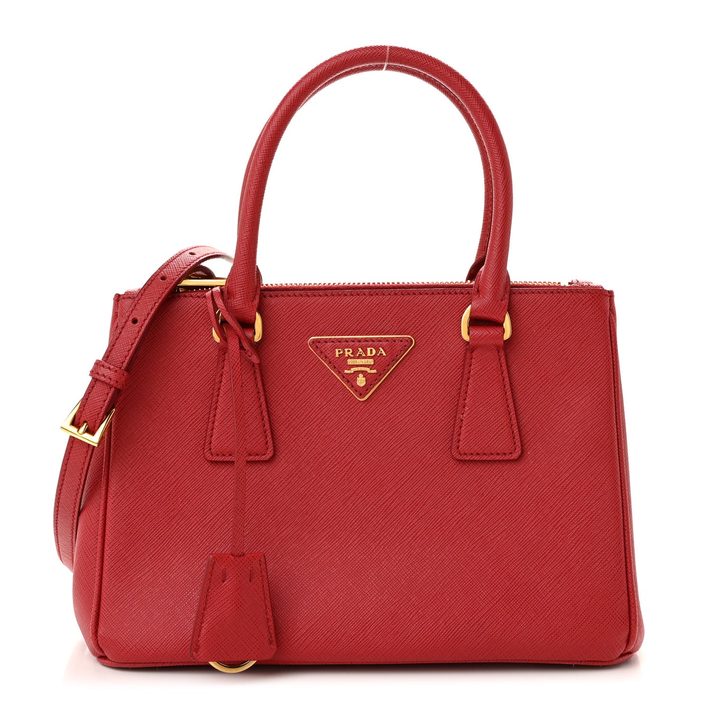 Saffiano Small Galleria Double Zip Tote Fuoco