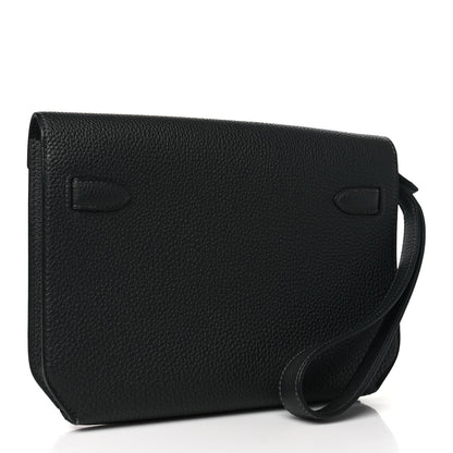 Hermes Togo Kelly Depeches 25 Pouch Black 3 of 11