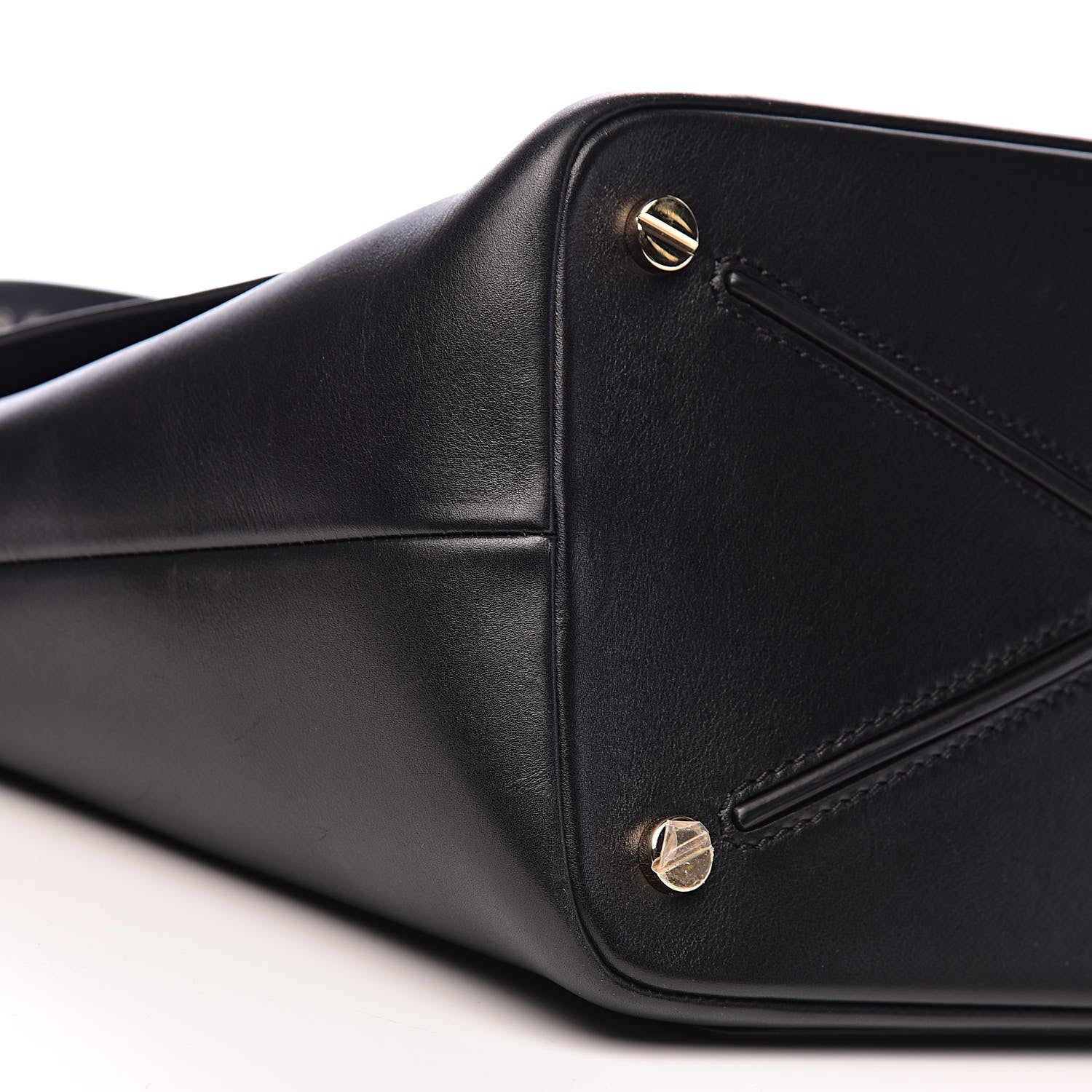 Valentino Garavani Calfskin Rockstud Medium Demilune Double Handle Satchel Black 17 of 23