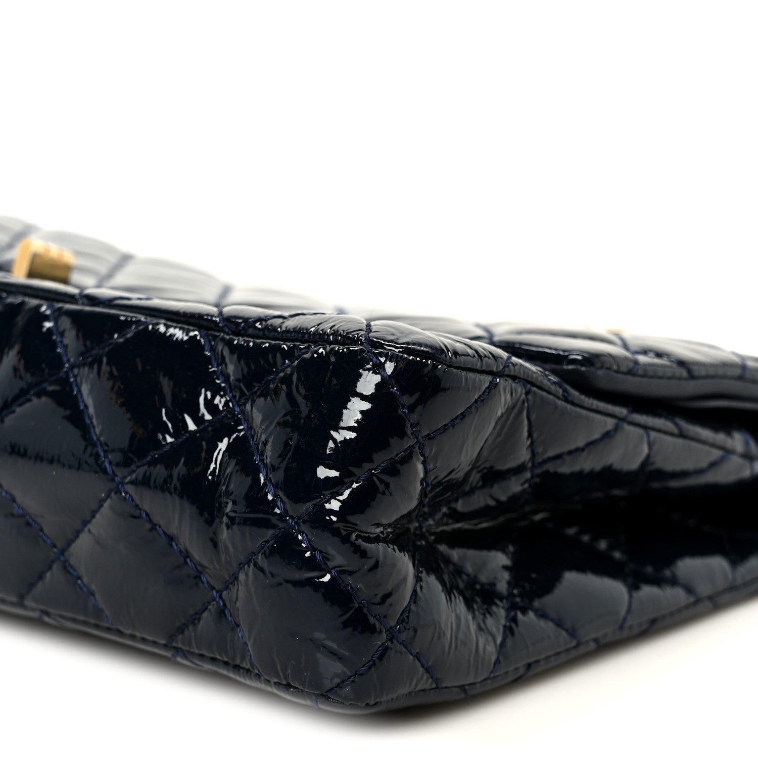 Chanel Distressed Patent Quilted 2.55 Reissue 226 Flap Blue