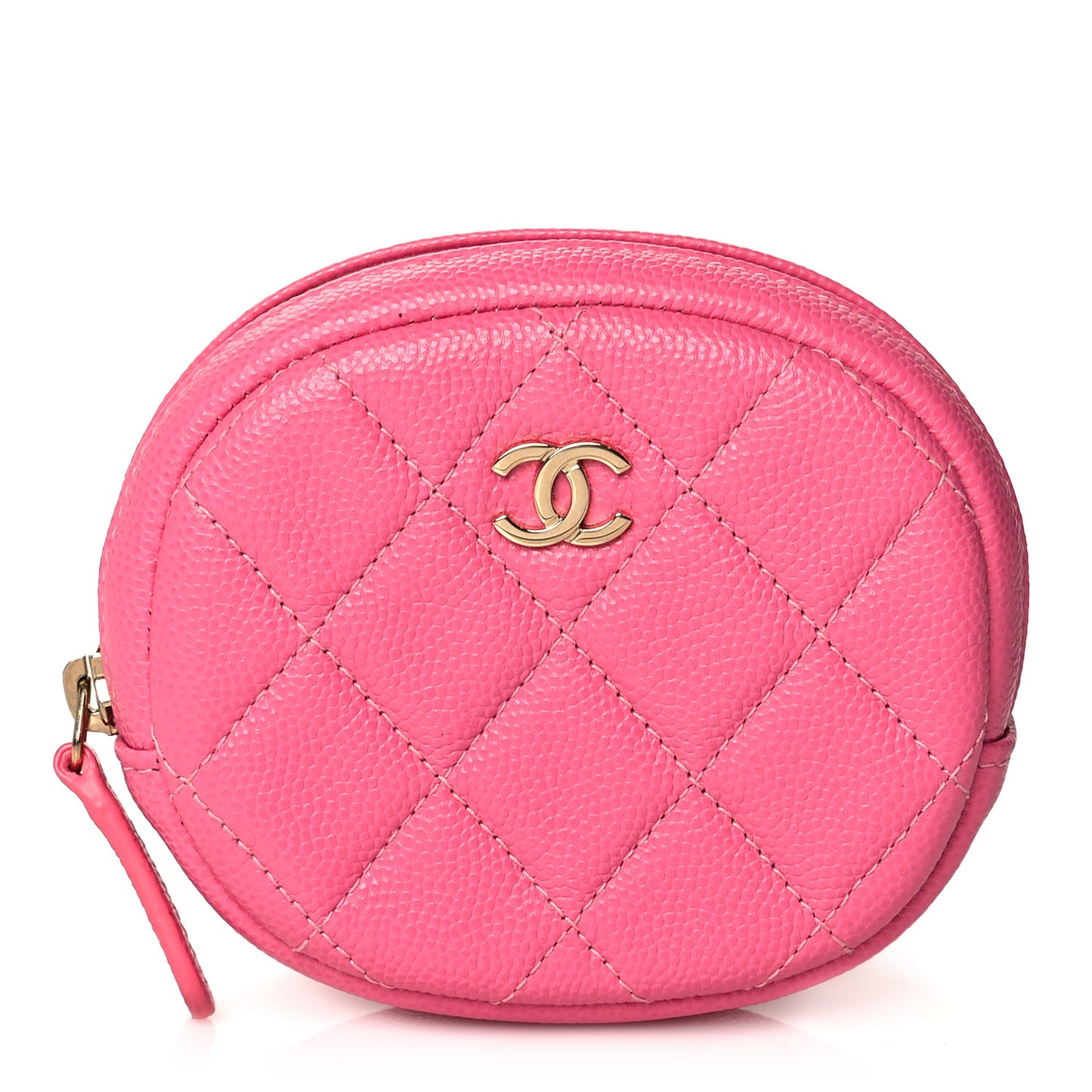 Caviar Quilted Zip Around Classic Coin Purse Pink