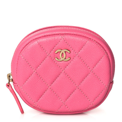 Chanel Caviar Quilted Zip Around Classic Coin Purse Pink 1 of 11