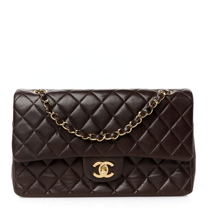 Chanel Lambskin Quilted Medium Double Flap Dark Brown 1 of 11
